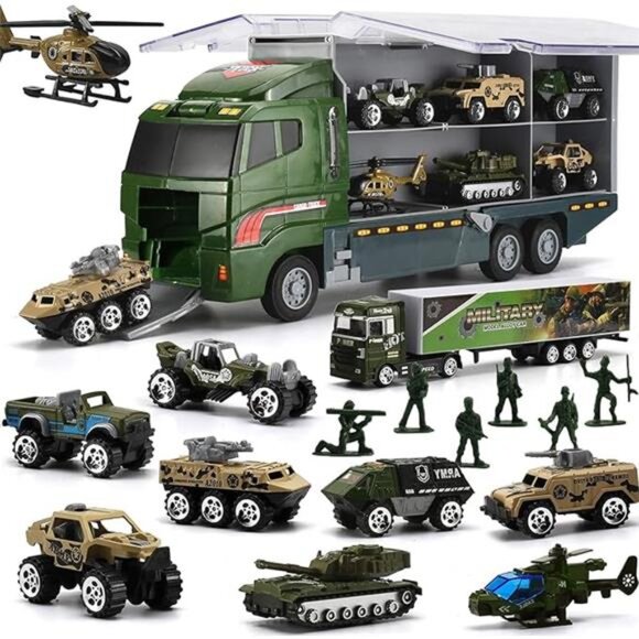 26 Pcs Military Truck with Soldier Men Set(2 in 1), Mini Die-cast Battle Car - Picture 8 of 8